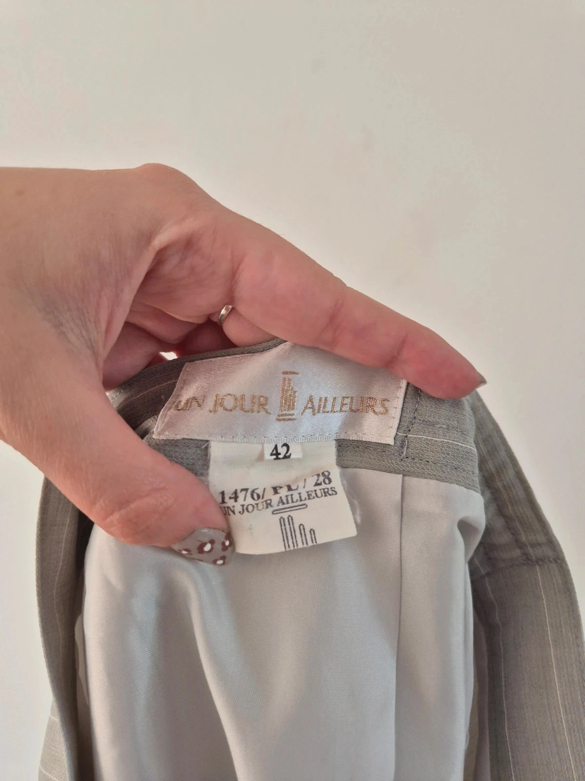Ensemble tailleur Un jour ailleurs gris rayé blanc 42 – photo 13